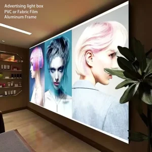 Roll Material Waterproof Frameless Aluminum LED Fabric Advertising Light Box for Barber Shop