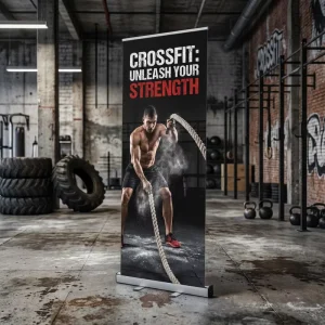 Roll Up Banner Stands Custom Printing Iron Material Base PVC Graphic Factory Price Retractable Banners
