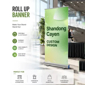 Roll up Banner Aluminum Pull up Display for Product Launch Conferences Retail Promotions and Marketing Campaigns