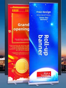 Roll up Banner Custom Recruitment Poster Design Birthday X stand 80×180 cm Vertical Aluminum Alloy Telescoping Display