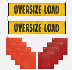 Roll up Banner Mesh Oversize Load With Flags Set Trailer Road Banner Sign for Truck