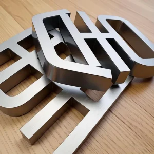 Romantic Art Stainless Steel Flat Letters Irregular Metal Sign IP65 Waterproof Decoration Wedding Office Bar Event Background