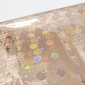 Rose Gold Moisture Proof PET Soft Translucent Hot Stamping Holographic Film Gilding Foil for T shirt Leather Shoes