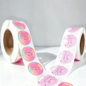 Round Packaging Vinyl Label Sticker Custom Printing CMYK Color Waterproof Self Adhesive Sticker for Gift Craft