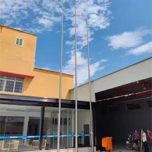 Round Stainless Steel Aluminum Custom Logo Durable Waterproof Flagpole