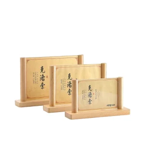 Roust Source Factory Sales of Wood Acrylic U shaped Table Sign Wooden Table Sign Desktop Display Acrylic Display Stand