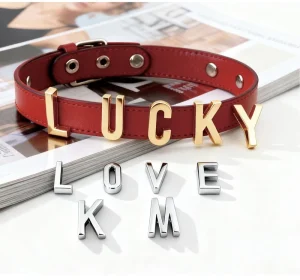 Rust Proof Hollow Zinc Alloy Alphabet Slide Buckles Letter Charms for Bags Leather Apparel