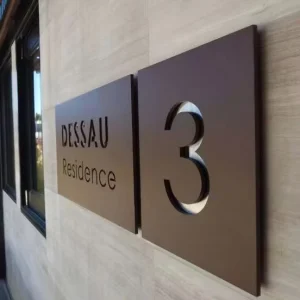 Rustic Finish Corten Steel Sign Board Hollowed Out Stainless Steel Address Apartment Room Numbers Hotel Wayfinding Sign Plaque