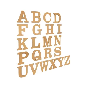 Rustic Folk Art Engraved Unfinished DIY Wall Decor Home Wooden Alphabet Letters Plywood Customized Shape Custom Color