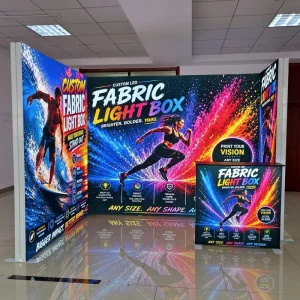SEG Advertising Light Box Aluminum Frame Wall Display Lightbox Fabric Double Side Sign Display Modular Exhibition Backdrop Booth