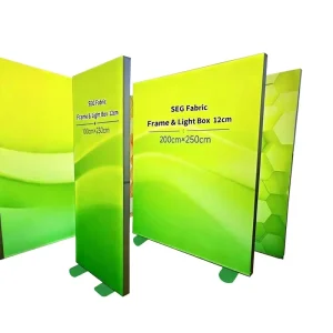 SEG Fabric Rectangle Lightbox Custom LED Double sided Illuminated Foldable Display Stand 12 cm Aluminum Alloy Frame Exhibition