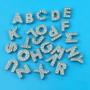 STOCKED Original China Factory 10mm Alphabet Rhinestone Diamond Slide Letter