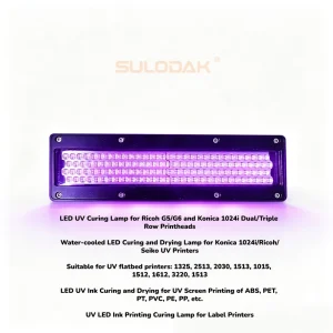 SULODAK SU 2003056A UV LED Curing Lamp 13W/cm Water Cooling for Ricoh G5 G6 Konica 1024i UV Flatbed Conveyor Belt 385-395nm