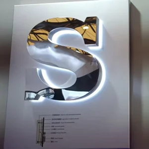 Safe Not Hot Touch Acrylic 3D Gold PVC Marquee Letter Outdoor Advertising Signboard Backlit LED Neon Sign for Car Companies