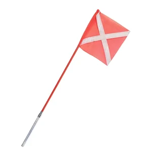 Safety Flagpole with Reflective Warning Flag for Mining Cars Safety Fiberglass Flag Pole