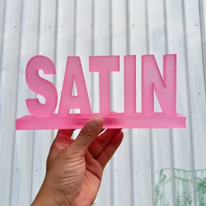 Sandblasted Transparent Acrylic Crystal Lettering Custom Three dimensional Lettering Painted with Varnish Advertising