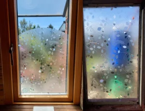 Scale Window Privacy Film PVC Rainbow Static Cling Sticker 3D Frosted Glass Decals Anti Look Explosion-proof Heat Insulation