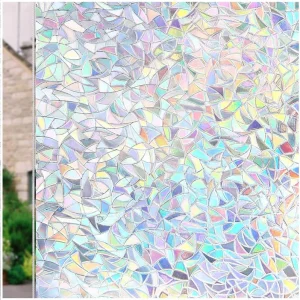 Scale Window Privacy Film Rainbow Window Static Cling Sticker 3D Frosted Vinyl Glass Decals Anti Look Bathroom Shower Film
