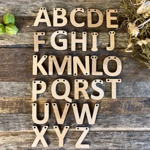 Scrapbooking Wooden Letters Laser Cut Wood Alphabet and Symbols Small Wooden Alphabet with Pre-drilled Holes
