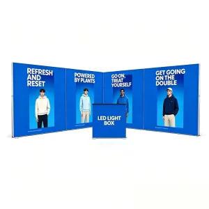 Seamless Spliced Backlit Modular Light Box Booth with Fade Resistant Fabric, Suitable for Modular Panel Exhibition Booth