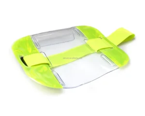 Security Armband Holder Arm Band Badge Holder with Flexible Elastic Strap High Visibility Arm Band