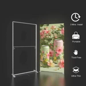 Seg Light Box Frame Exhibition Trade Show Booth Aluminum Profile Lightbox Double Side Printings and Tool Free Install