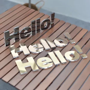 Self Adhesive Acrylic Gold Three-dimensional 3D Letter Wall Logo