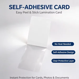 Self Adhesive Card Laminating Pouches No Machine Needed Peel Stick Cold Lamination Film for ID Card Photo