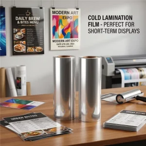 Self Adhesive Clear BOPP Cold Lamination Film Protective Plastic Roll for Restaurant Menu Poster Short Term Display