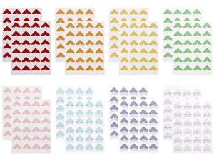 Self Adhesive Colorful Paper Photo Corner Stickers Eco Friendly Die Cut Family Photo Album Scrapbook Decoration
