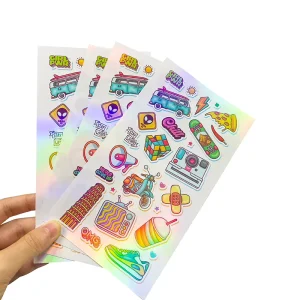 Self Adhesive Custom Sticker Sheet Printing Vinyl Kiss Cut Cartoon Logo Stickers Low MOQ