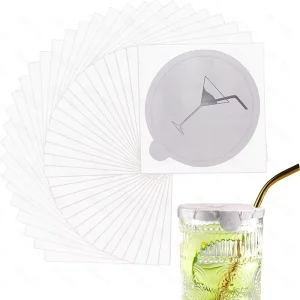 Self Adhesive Drink Cup Lid Sticker Disposable Tamper Proof Aluminum Foil Labels Drink Protective Caps Stickers