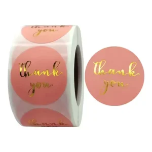 Self-Adhesive Gold Foil Christmas Thank You Sticker for Small Business