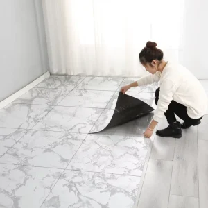 Self Adhesive LVT Floor Stickers Marble Pattern Waterproof Anti Slip Peel and Stick Removable Vinyl Floor Decal for Home Decor