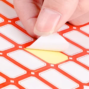 Self Adhesive Label Stickers Waterproof with Red and Blue Frames for Name Categorization Office and Study Supplies Paper