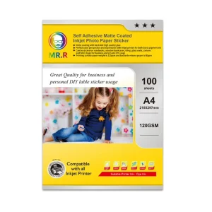 Self Adhesive Matte Sticker Inkjet Printable Photo Paper Per Pack 120 Gsm 210x297mm A4 Safe Packaging