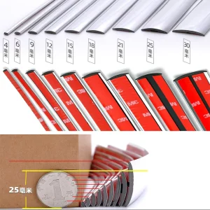 Self Adhesive PVC Decorative Strips Anti Collision Home Edge Background Waistline Car Bright Lines Special Shaped Materials