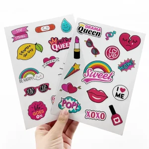 Self Adhesive Paper Kiss Cut Stickers Custom Cartoon Waterproof Sticker Sheet Promotional
