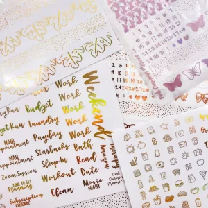 Self Adhesive Paper PVC Stickers Transparent Waterproof Durable Labels for Planners Custom Logo Decorative Labels Irregular