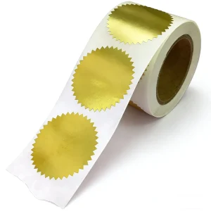 Self Adhesive Shiny Blank Embossed Metal Stickers for Craft & Candle Decoration DIY Stamp Embossed Label