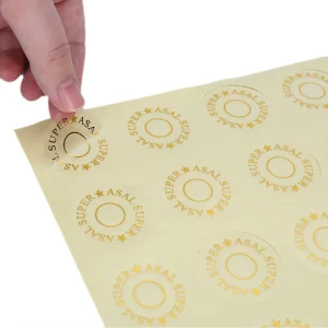 Self Adhesive Sticker Label Custom Gold Foil Printing Clear PVC Transparent Packaging Labels