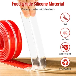 Self-Adhesive Transparent PVC Anti-Collision Strip Rounded Edge Protector for Tables Chairs Size (10MM+10MM)5M
