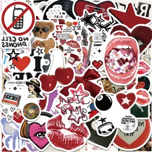 Self Adhesive Waterproof UV Printed Customized Vinyl PVC Stickers with Matte Varnishing and Cartoon Pattern for Home Decoration