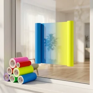 Self Adhesive Window Glass Decorative film Translucent Glitter Laminate