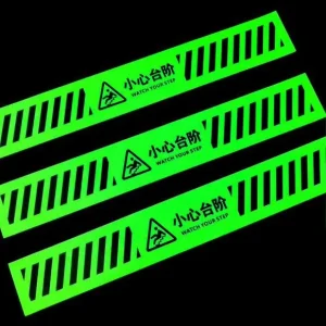 Self Glowing Wet Floor slip Step Caution Sticker Fire Evacuation Exit Ground Safety Warning Adhesive Marking Sign