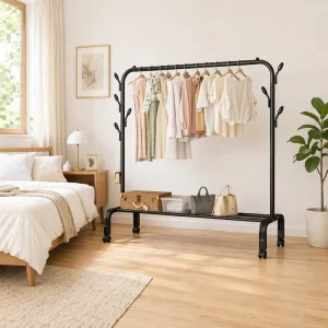Shoe Rack with Coat Hanger Coat Racks Household Metal Storage Rack