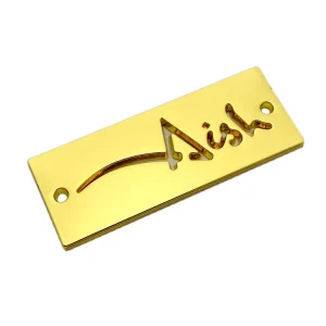 Shoelace Gold Tags Zinc Alloy Hollow Letter Clothing Sewing Charms Accessories for Clothing