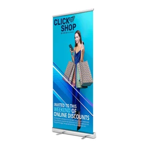 Shopping Advertising Display Retractable Rollup Aluminum Stander Roll up Stand Banner