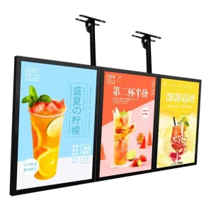Shopping Malls Restaurants Cinemas Indoor Aluminum Rectangle Magnetic Hanging LED Light Box Decorative Ultra Slim High