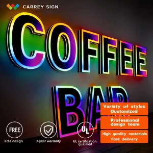 Sign Customized 3D RGB Colorful LED Sign Storefront Signboard For Event & Party Outdoor Sign For Club Advertising Display